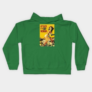 Vintage Movie - Attack Of The 50 Foot Woman poster Kids Hoodie